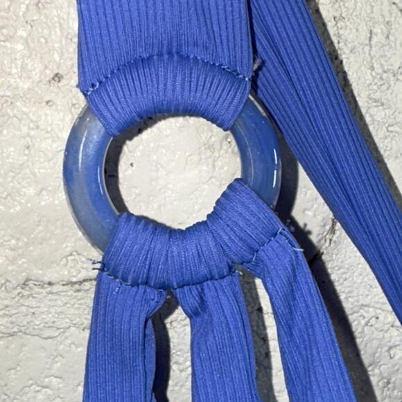 Becca Women's Modern Edge Rib Ring Bikini Top - Cornflower blue large $88 - Picture 4 of 8